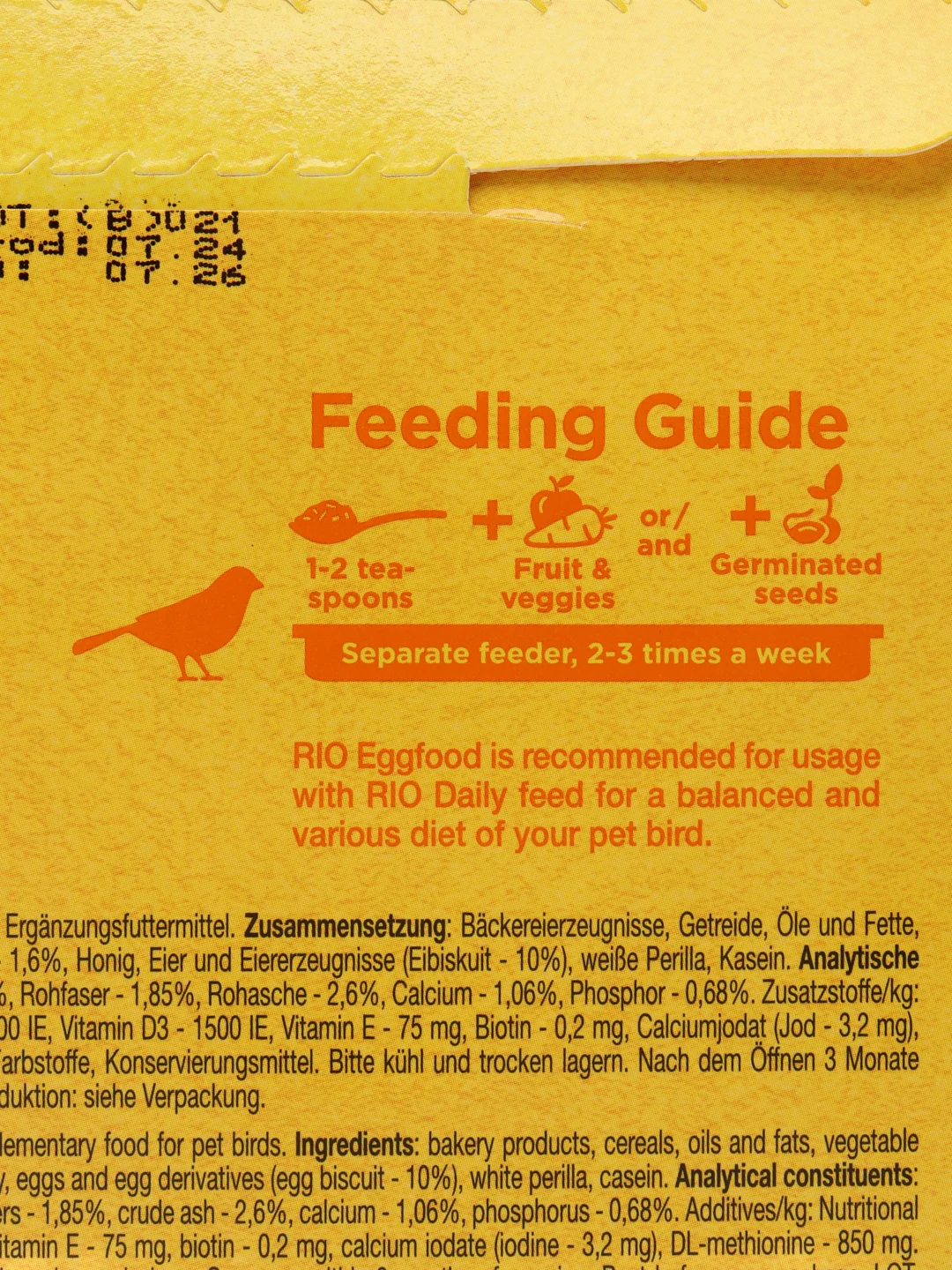 Корм Rio Eggfood яичный для волнистых попугаев и мелких птиц (250 гр)