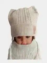 Серый меланж шапка и снуд