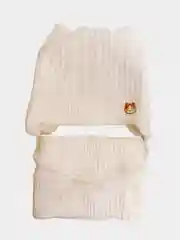 Белый шапка и снуд