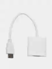 Белый переходник адаптер HDMI на VGA, для подключения компьютера, монитора и видеокарты