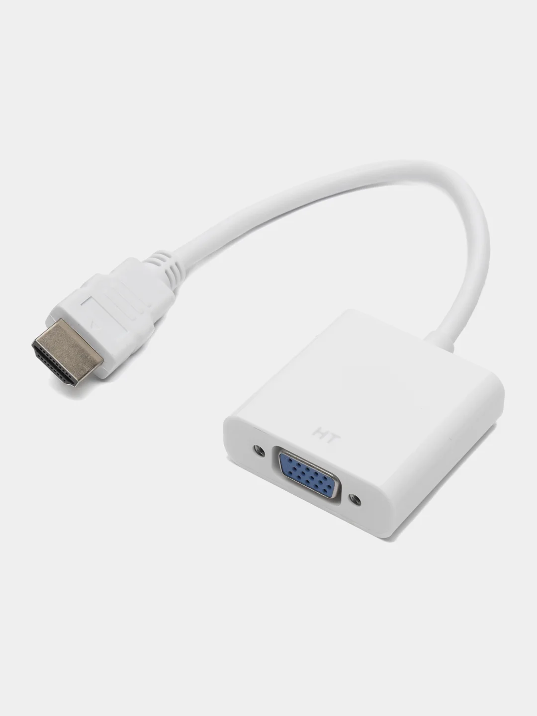 Белый переходник адаптер HDMI на VGA, для подключения компьютера, монитора и видеокарты