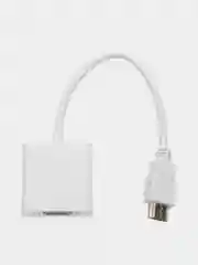 Белый переходник адаптер HDMI на VGA, для подключения компьютера, монитора и видеокарты