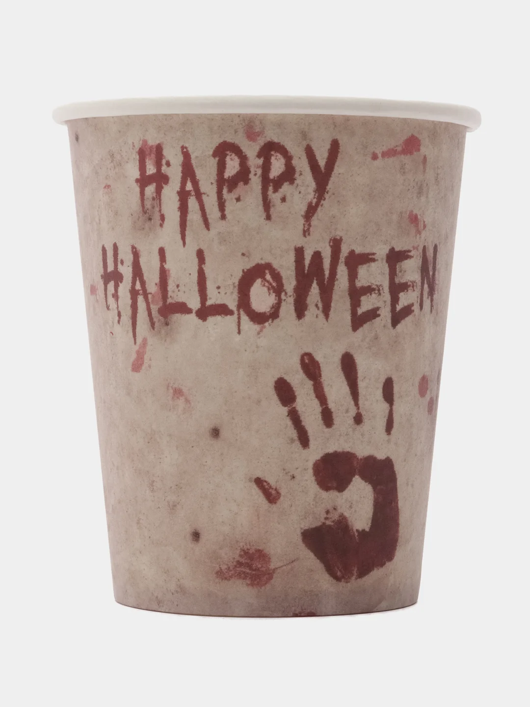 Бежевый стакан бумажный на хэллоуин Halloween party, 250 мл, 6 шт