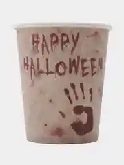 Бежевый стакан бумажный на хэллоуин Halloween party, 250 мл, 6 шт