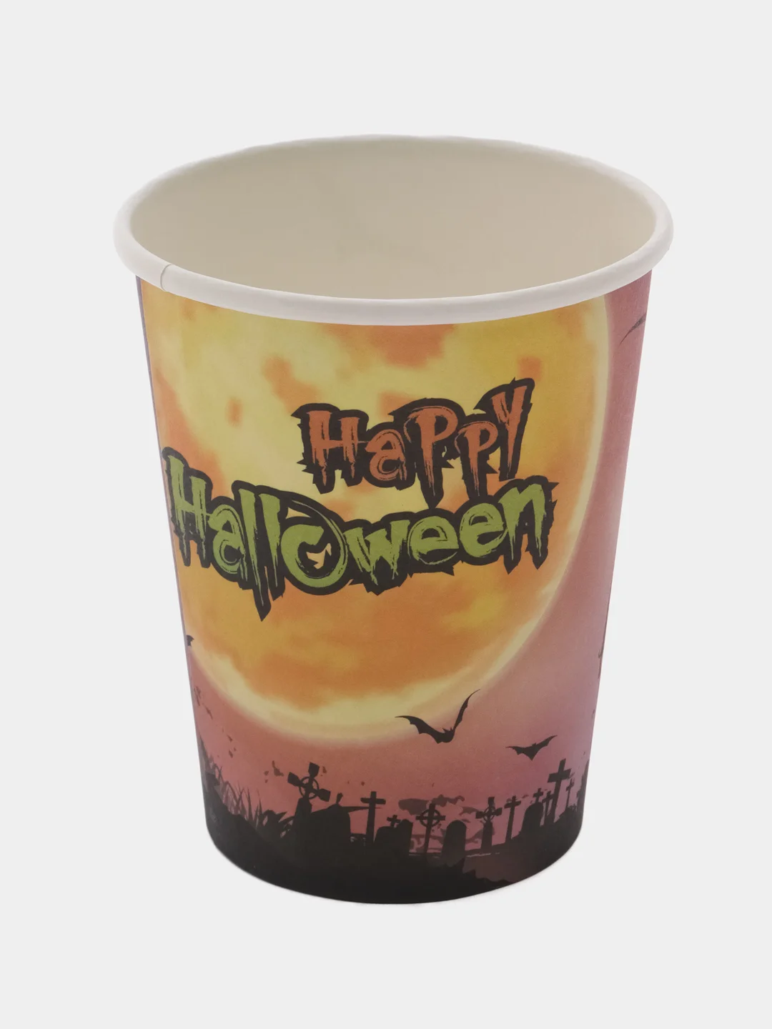 Разноцветный стакан бумажный на хэллоуин Halloween party, 250 мл, 6 шт