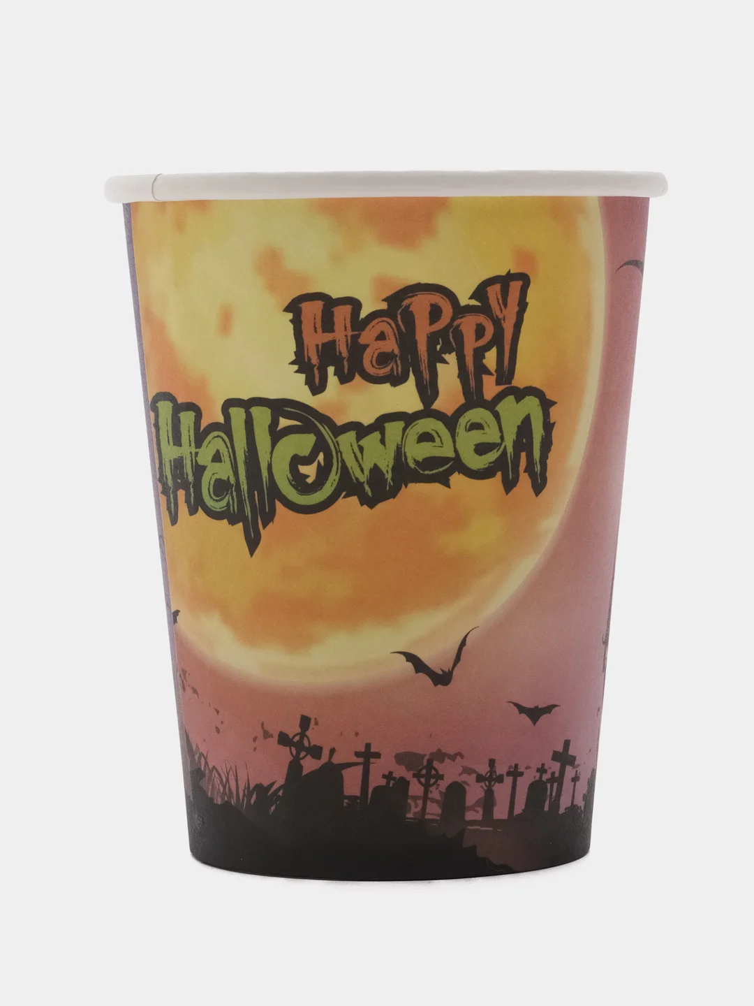 Разноцветный стакан бумажный на хэллоуин Halloween party, 250 мл, 6 шт