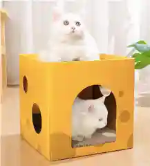 Домик - когтеточка для кошек картонный, лежанка из гофрокартона 3 в 1
