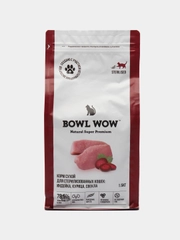 Корм сухой BOWL WOW с индейкой курицей и свеклой для стерилизованных кошек, 1,5 кг