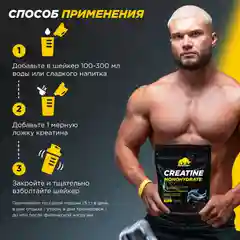 Микронизированный Креатин Моногидрат PRIMEKRAFT Creatine Monohydrate Micronized, 500 г