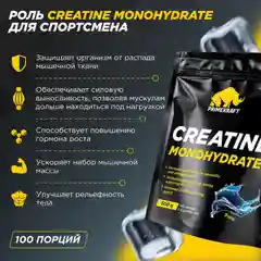 Микронизированный Креатин Моногидрат PRIMEKRAFT Creatine Monohydrate Micronized, 500 г