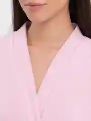 Розовый халат вафельный банный, домашний