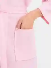 Розовый халат вафельный банный, домашний