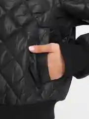 Черный куртка женская, стеганая, на синтепоне, с замком