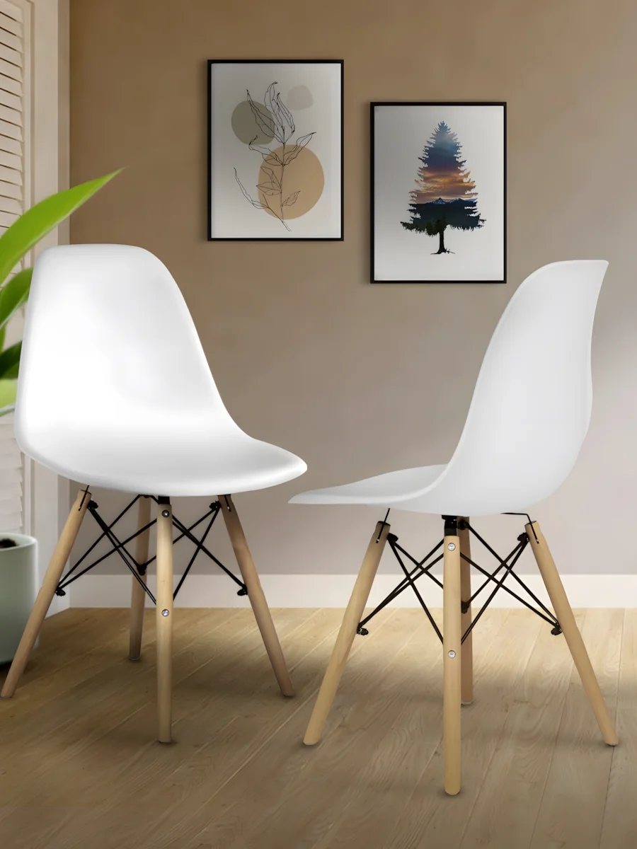 Белый стулья для кухни RIDBERG Style DSW EAMES, обеденные для кухни, столовой, гостиной