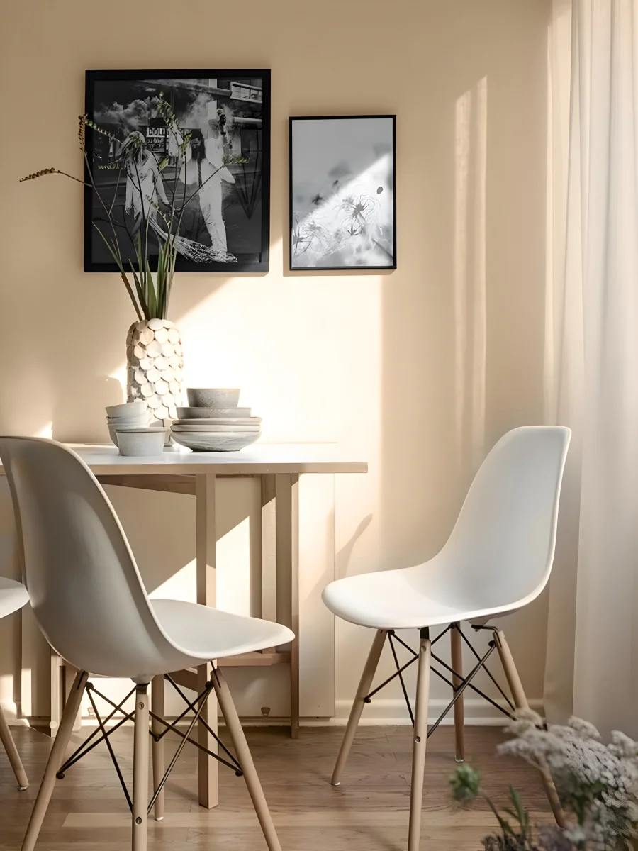 Белый стулья для кухни RIDBERG Style DSW EAMES, обеденные для кухни, столовой, гостиной