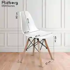 Белый стулья для кухни RIDBERG Style DSW EAMES, обеденные для кухни, столовой, гостиной