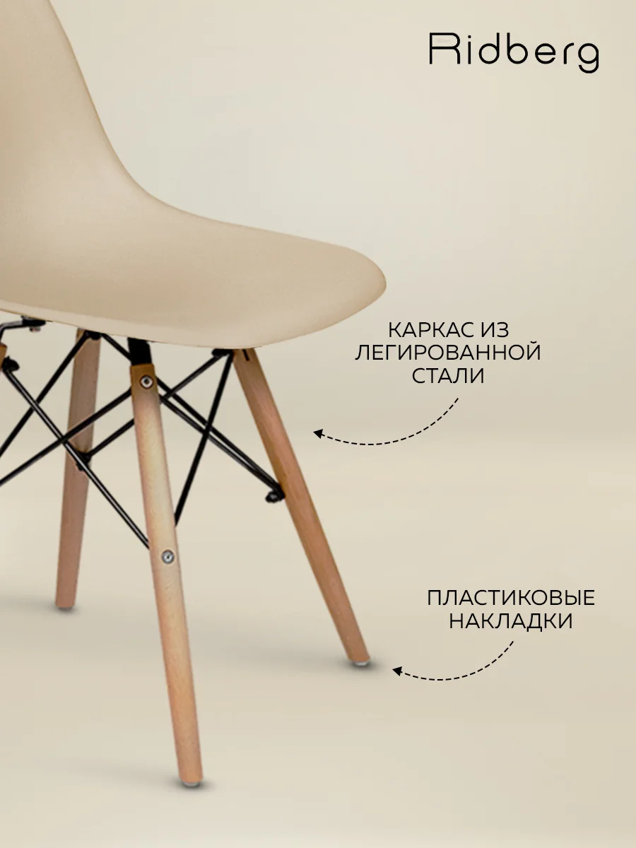 Стулья для кухни RIDBERG Style DSW EAMES комплект 3 шт., обеденные для кухни