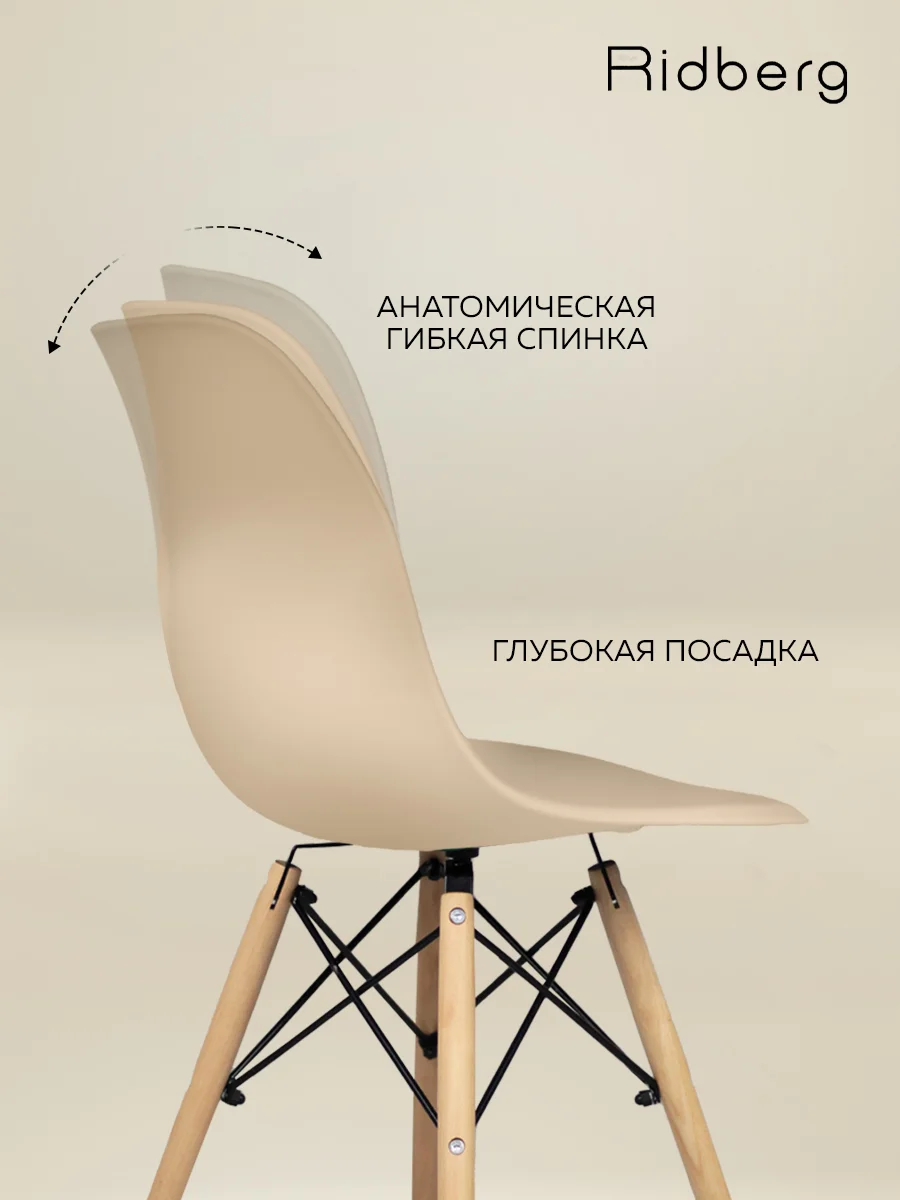Стулья для кухни RIDBERG Style DSW EAMES комплект 3 шт., обеденные для кухни