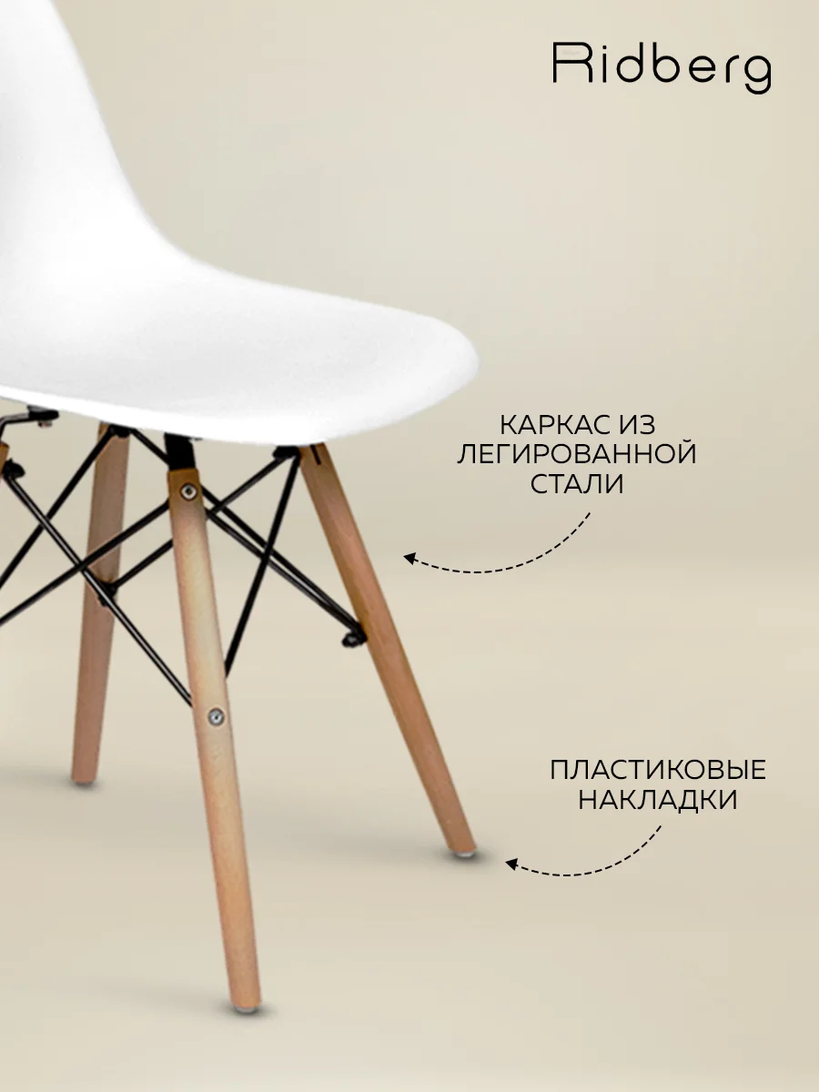 Стулья для кухни RIDBERG Style DSW EAMES комплект 3 шт., обеденные для кухни