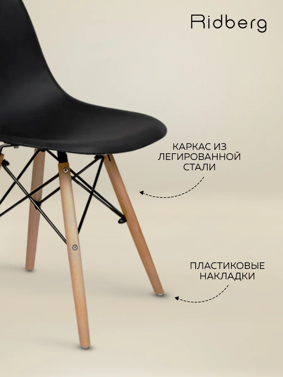 Стулья для кухни RIDBERG Style DSW EAMES комплект 3 шт., обеденные для кухни