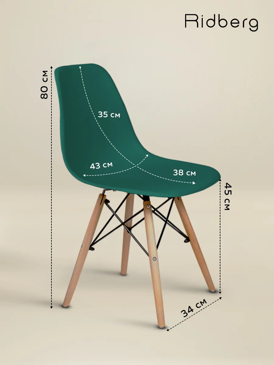 Стулья для кухни RIDBERG Style DSW EAMES комплект 3 шт., обеденные для кухни