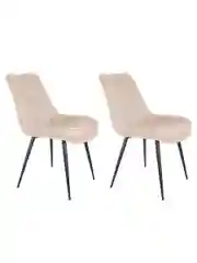 Стулья для кухни Ridberg SNAKE Chenille, комплект 2 шт шенилл бежевый мягкие кухонные
