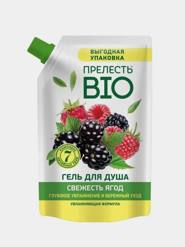 Гель для душа Прелесть Био "Свежесть ягод", 1л