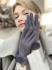 Серый сенсорные женские зимние перчатки