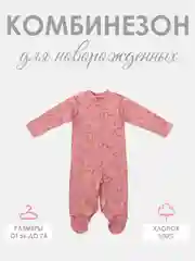 Кораллово-розовый комбинезон слип для новорожденных, с сердечным принтом