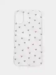 Розовый чехол на Apple iPhone 16 Plus / Айфон 16 Плюс прозрачный, с принтом, защита камеры