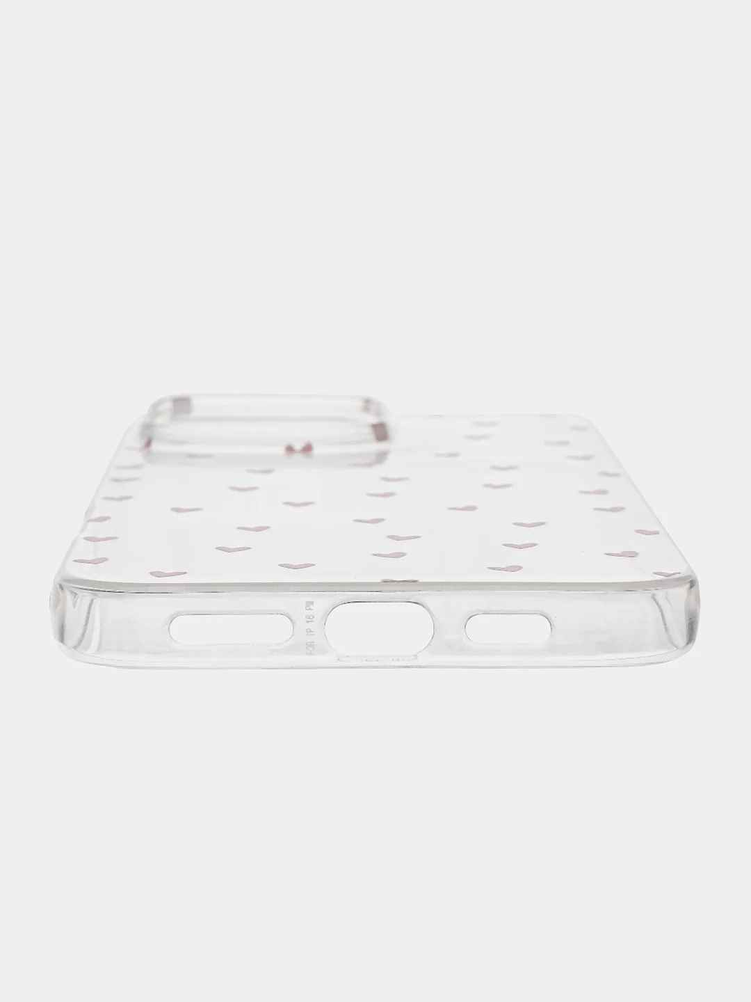 Розовый чехол на Apple iPhone 16 Pro Max / Айфон 16 Про Макс прозрачный, с принтом, защита камеры