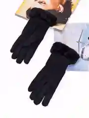 Черный сенсорные женские зимние перчатки