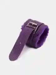 Фиолетовый наручники меховые для бдсм