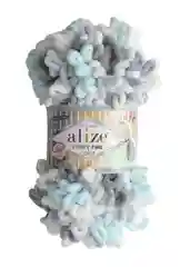Пряжа плюшевая турецкая Alize Puffy Fine color( с маленькими петлями) 1 шт