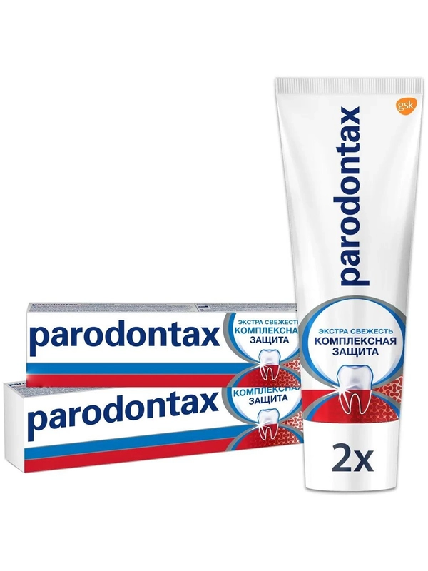 Зубная паста parodontax Комплексная Защита от воспаления и кровоточивости, 50 мл, 2 шт