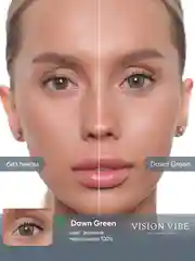 Цветные зеленые линзы Dawn Green с диоптриями