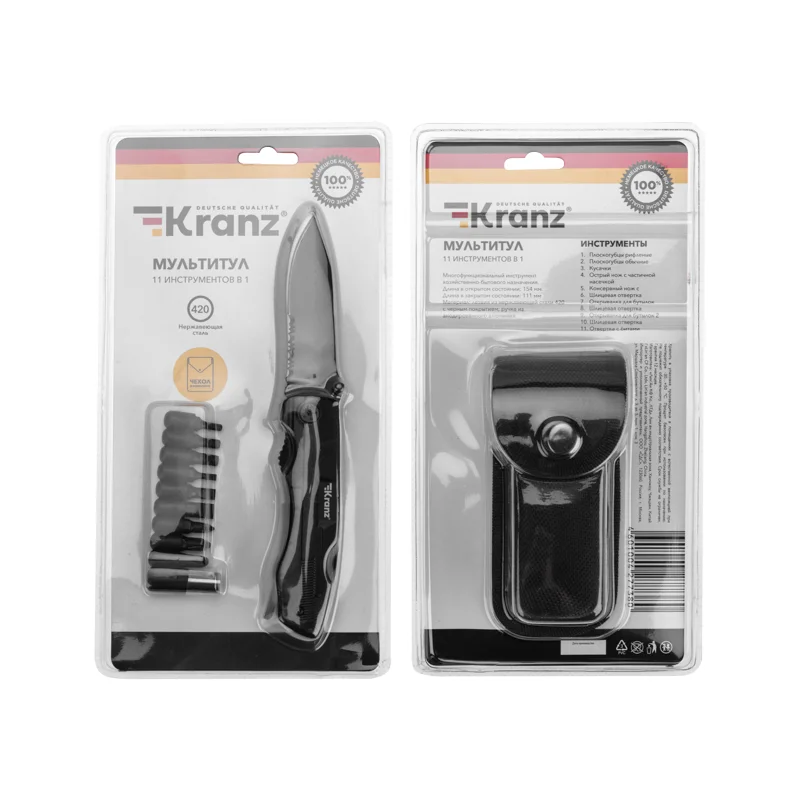 Мультитул 11 в 1 KRANZ, 154 мм