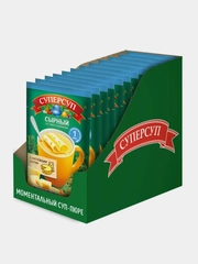 Суп-пюре быстрого приготовления СУПЕРСУП "Сырный", с сухариками, 10 упаковок по 19 г