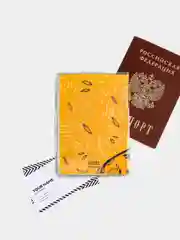 Желтый обложка на паспорт,шейкер, ПВХ
