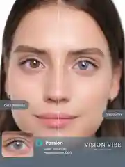 Цветные голубые линзы Passion с диоптриями
