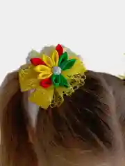 Желтый бантики для волос , Резинки, Заколки
