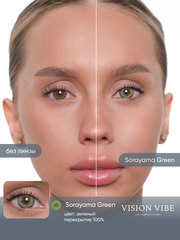 Цветные зеленые линзы Sorayama Green с диоптриями