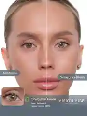 Цветные зеленые линзы Sorayama Green с диоптриями