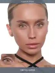 Цветные светло карие линзы Sorayama Brown с диоптриями