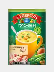 Суп-пюре быстрого приготовления СУПЕРСУП "Гороховый", с сухариками, 10 упаковок по 21,8 г