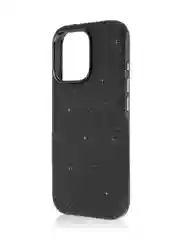 Черный чехол на Apple iPhone 16 Pro блестящий Rosco пластиковый с силиконом, камнями, стразами