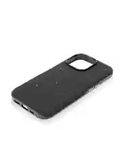 Черный чехол на Apple iPhone 16 Pro блестящий Rosco пластиковый с силиконом, камнями, стразами