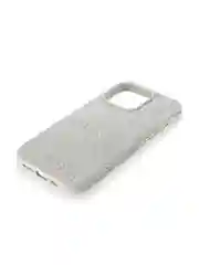 Серебряный чехол на Apple iPhone 16 Pro блестящий Rosco пластиковый с силиконом, камнями, стразами