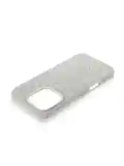 Серебряный чехол на Apple iPhone 16 Pro блестящий Rosco пластиковый с силиконом, камнями, стразами