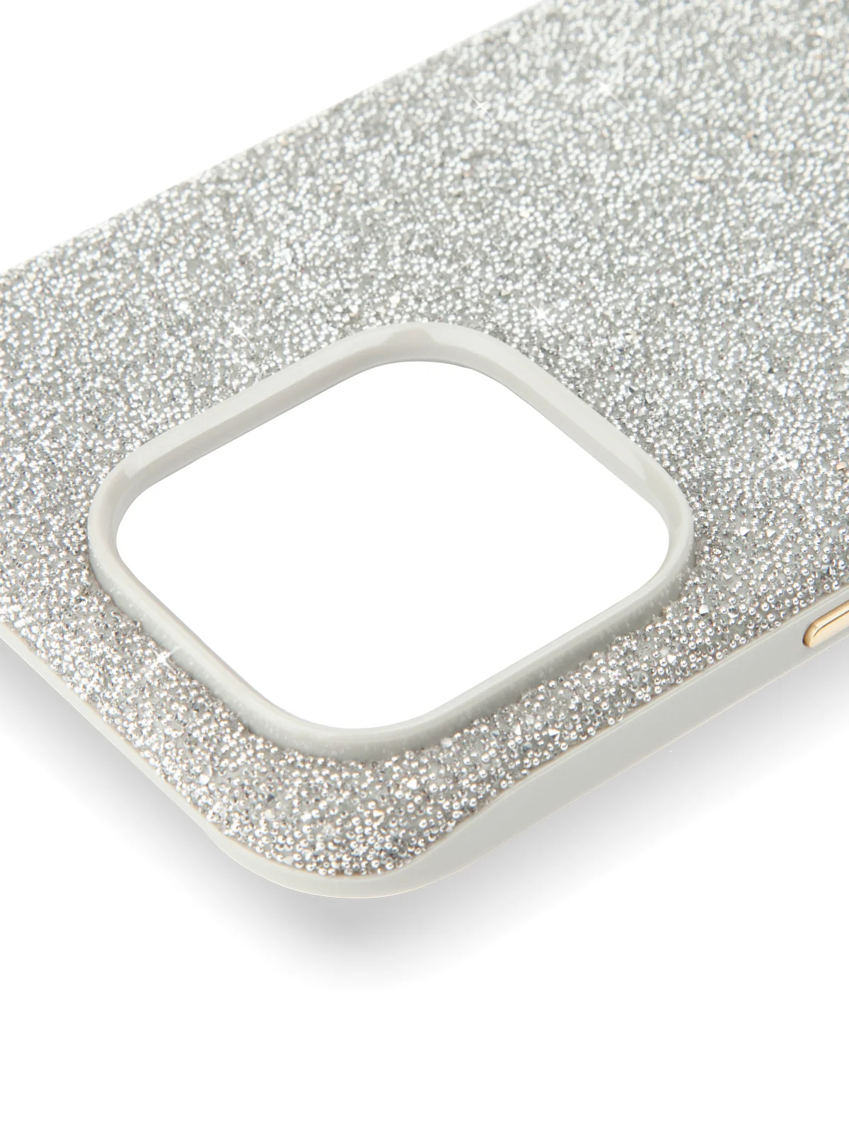 Серебряный чехол на Apple iPhone 16 Pro блестящий Rosco пластиковый с силиконом, камнями, стразами